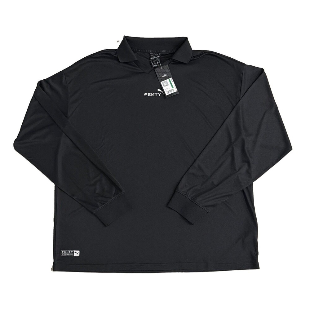PUMA Fenty X  Collared Long Sleeve Goalie Jersey Mens Black 63378601 Mens L NWT